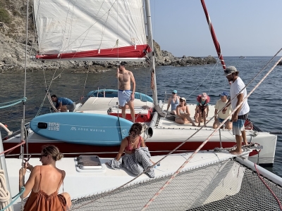 Soir&eacute;e catamaran aux Embiez et feux d'artifices